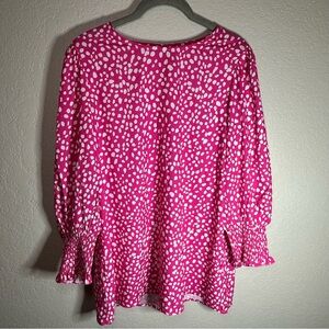 Chic Pink Polka Dot Women's Blouse
